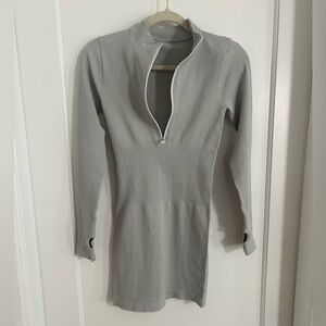 OQQ Long Sleeve Gray Dress